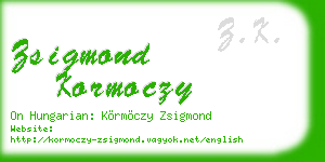 zsigmond kormoczy business card